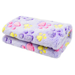 Pet Bed Blanket - Soft Fleece Paw Print Pet Blanket For Small/Medium/Large Cats and Dogs