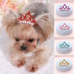 Small Faux Pearl Crown Shape Faux Head Decoration For Pets