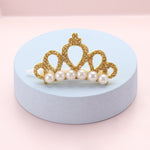 Small Faux Pearl Crown Shape Faux Head Decoration For Pets