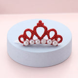 Small Faux Pearl Crown Shape Faux Head Decoration For Pets