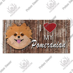 Wooden Dog Plaque - I Heart my Pomeranian