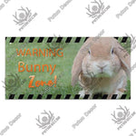 Warning Bunny Zone Wooden Plaque