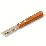 Professional Stripping Knife Dog Comb Stainless Steel with Wooden Handle